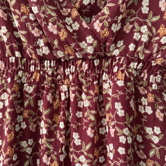 Trixxi Burgundy Floral Long Sleeve Dress - Picture 4 of 7